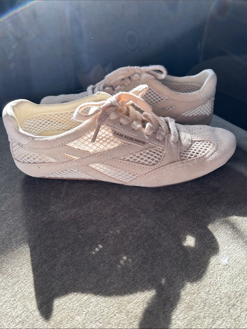 Sam Edelman Women's Lace-Up Sneakers in cream size 8